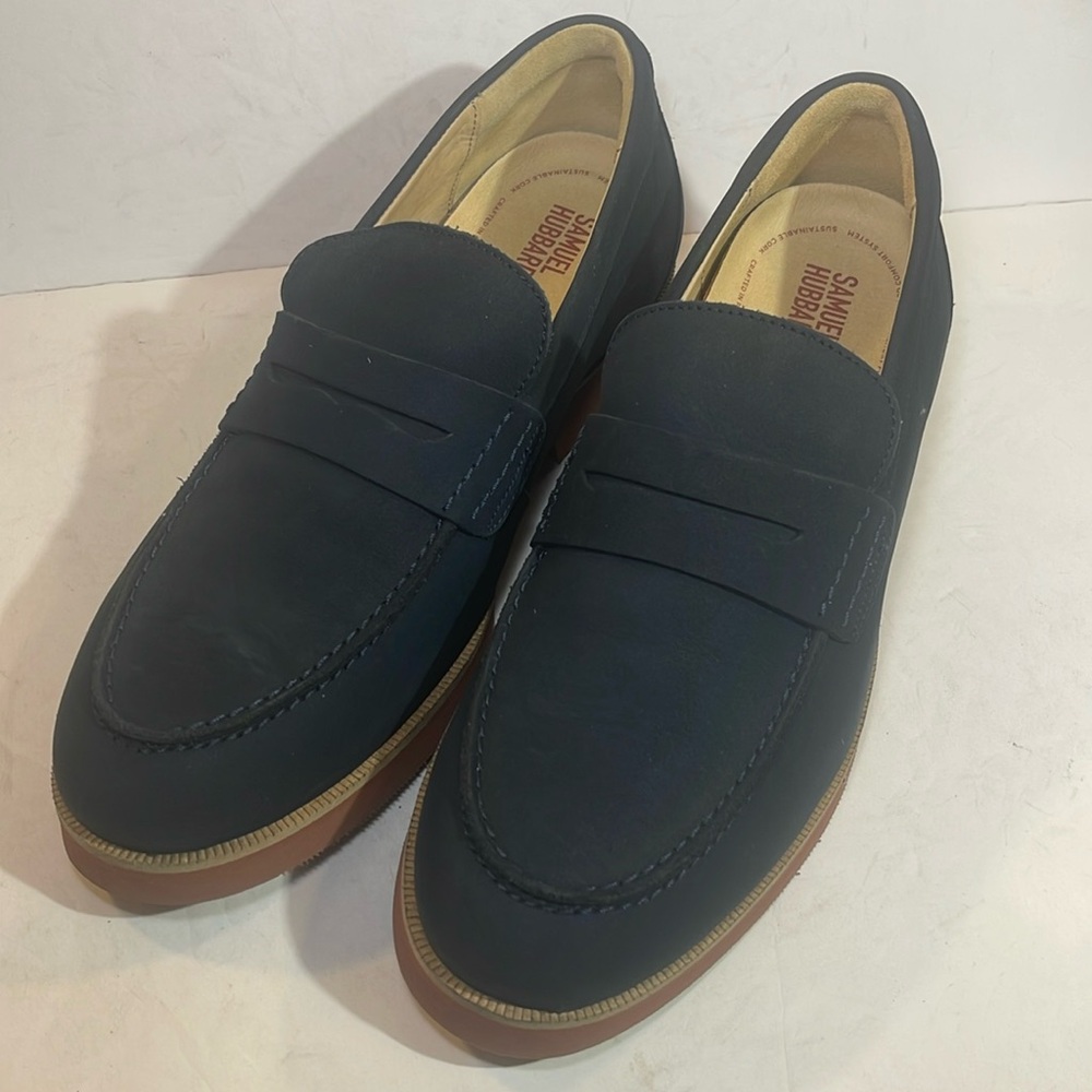 Samuel Hubbard Slip-On Navy Leather Frequent Traveler Comfort Men’s 9.5 M Loafer